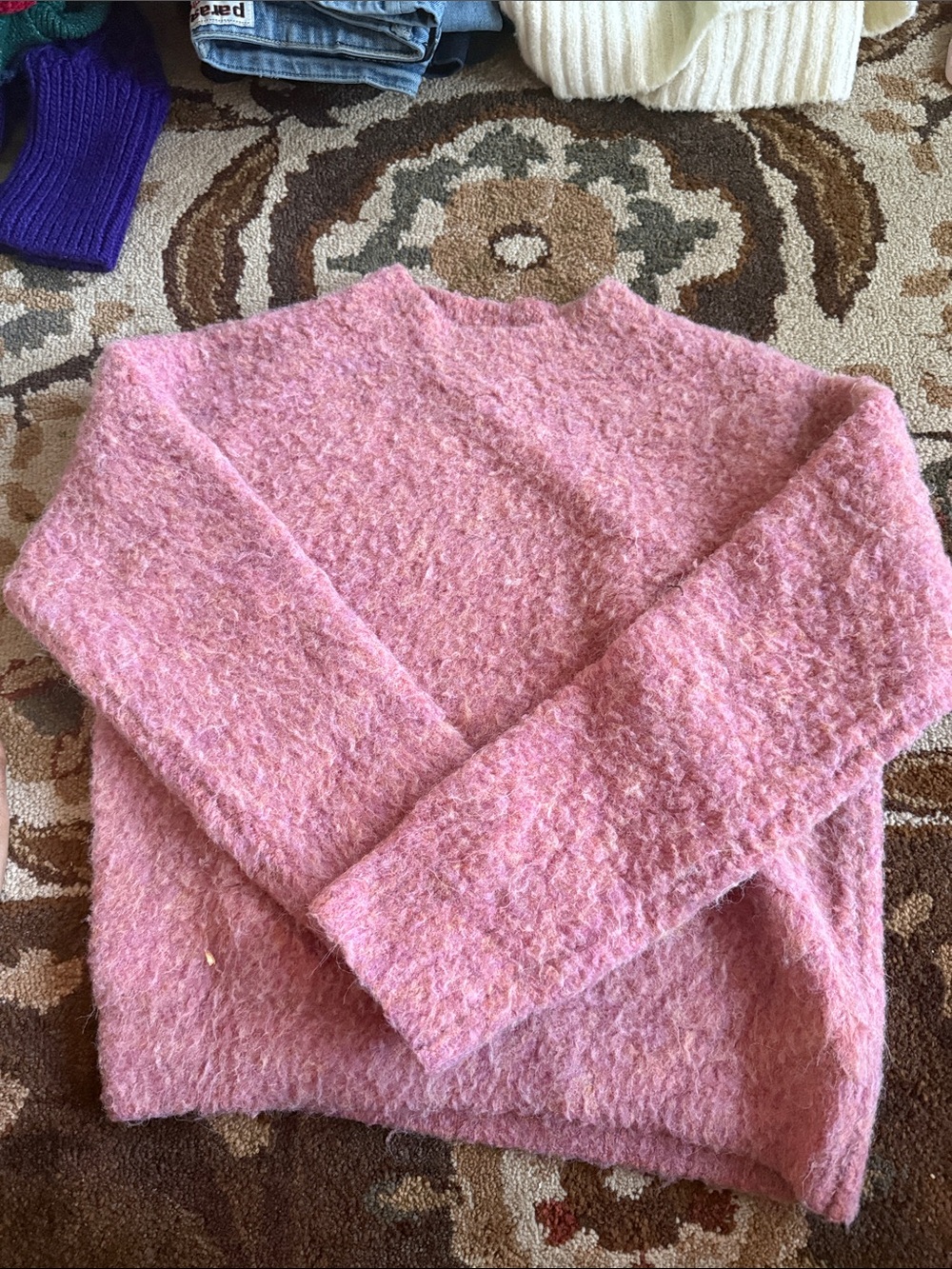 Universal Thread Pink Fuzzy Crewneck Sweater